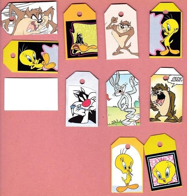 0171) looney tunes labeltjes, Ophalen of Verzenden, Looney Tunes, Zo goed als nieuw, Overige typen