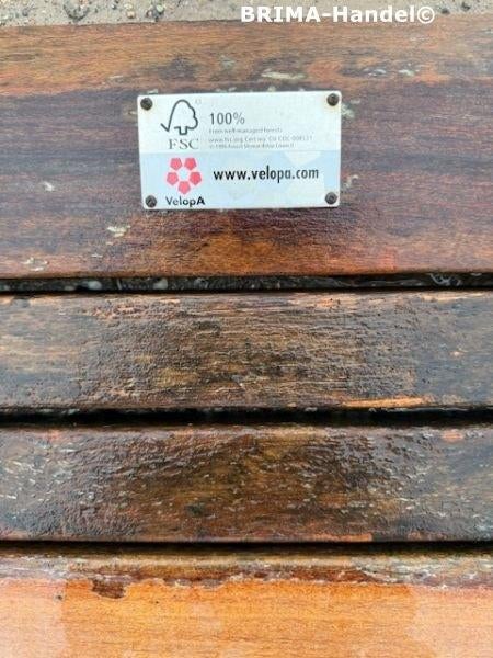 3x hardhout (FSC) zitbank Velopa 243x42x47,5cm tuinbanken, Ophalen, Gebruikt, Hout