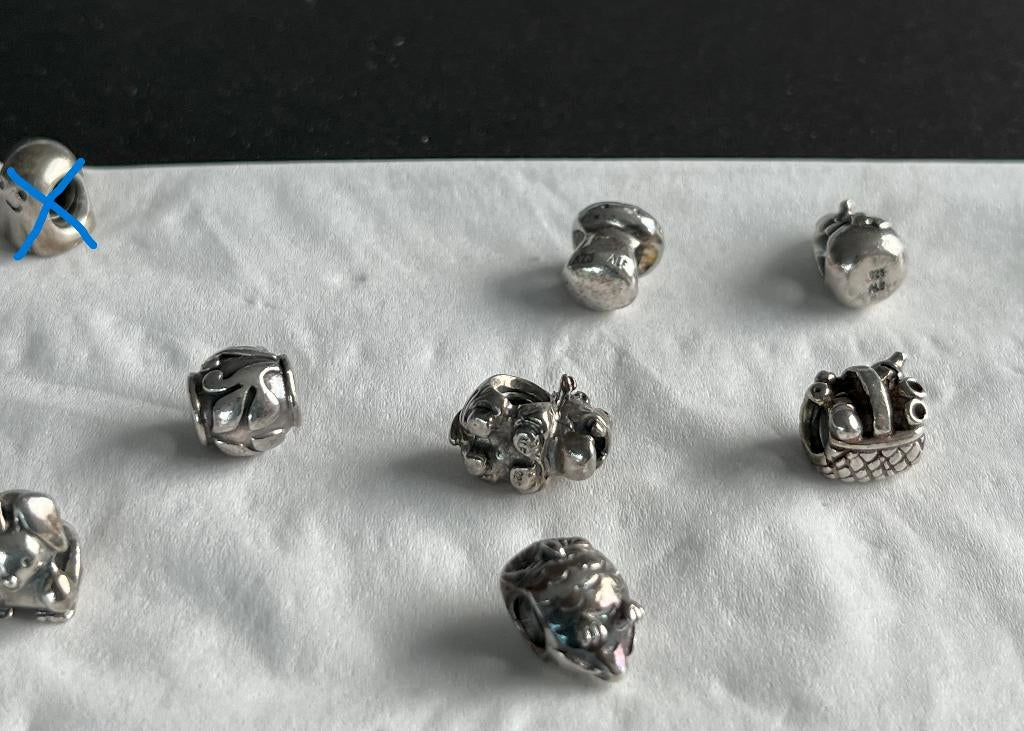 PANDORA BEDELS, Sieraden, Tassen en Uiterlijk, Bedels, Gebruikt, Pandora, Zilver, 4 bedels of meer, Ophalen of Verzenden