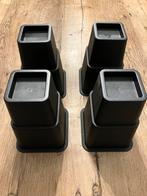 8 zwarte stapelbare bedverhogers - meubelverhogers, Diversen, Ophalen of Verzenden, Zo goed als nieuw