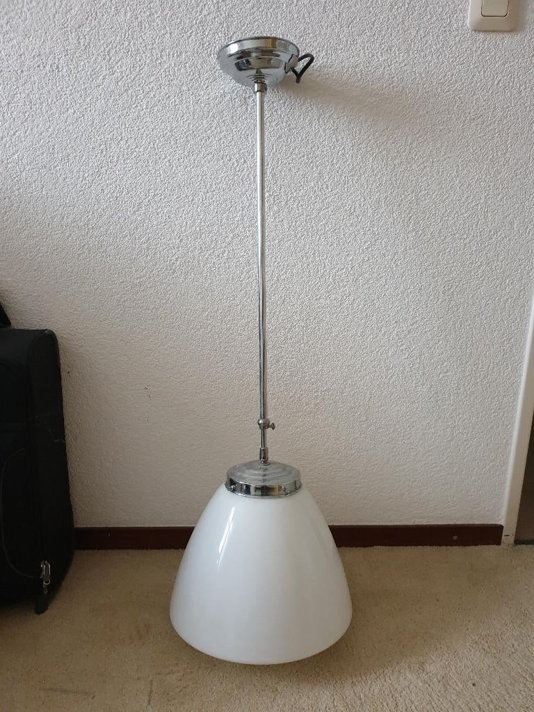 Oude schoollampen, Huis en Inrichting, Ophalen, Gebruikt, Glas, Minder dan 50 cm