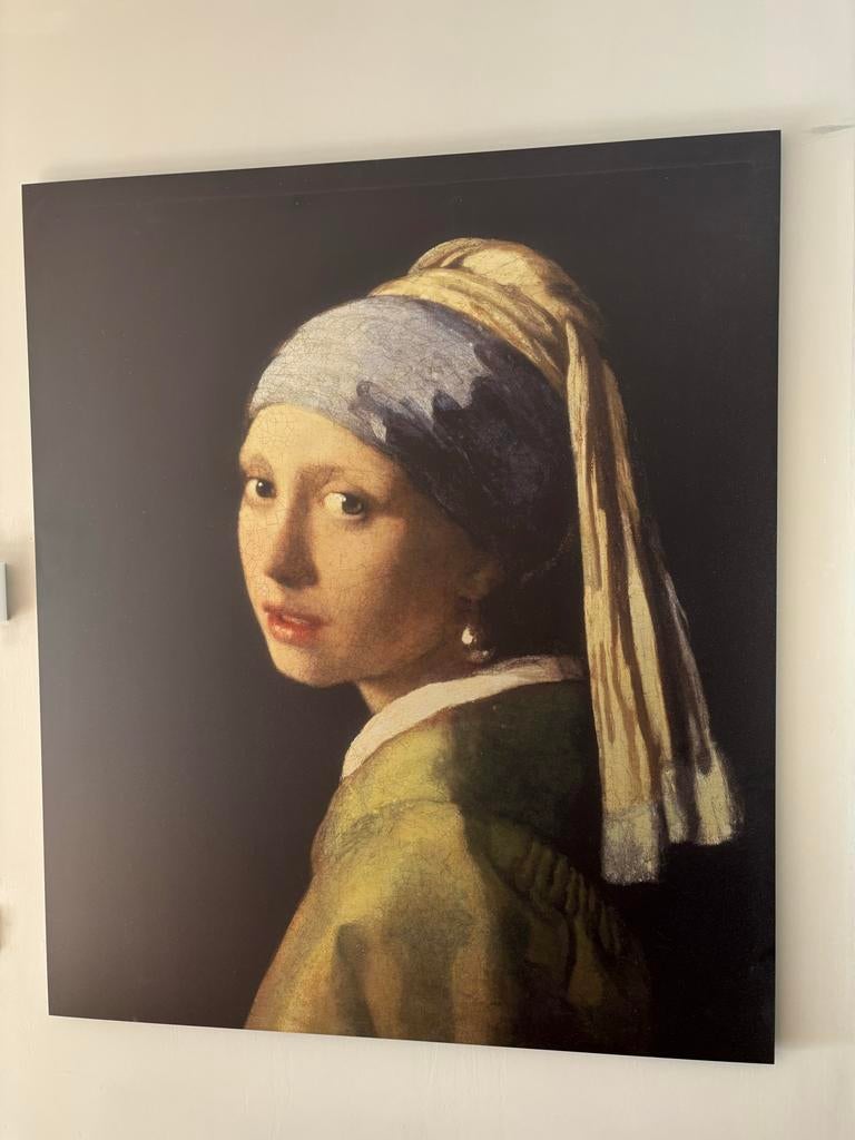 Dibond schilderij "Meisje met de parel" 110x130 cm, Ophalen