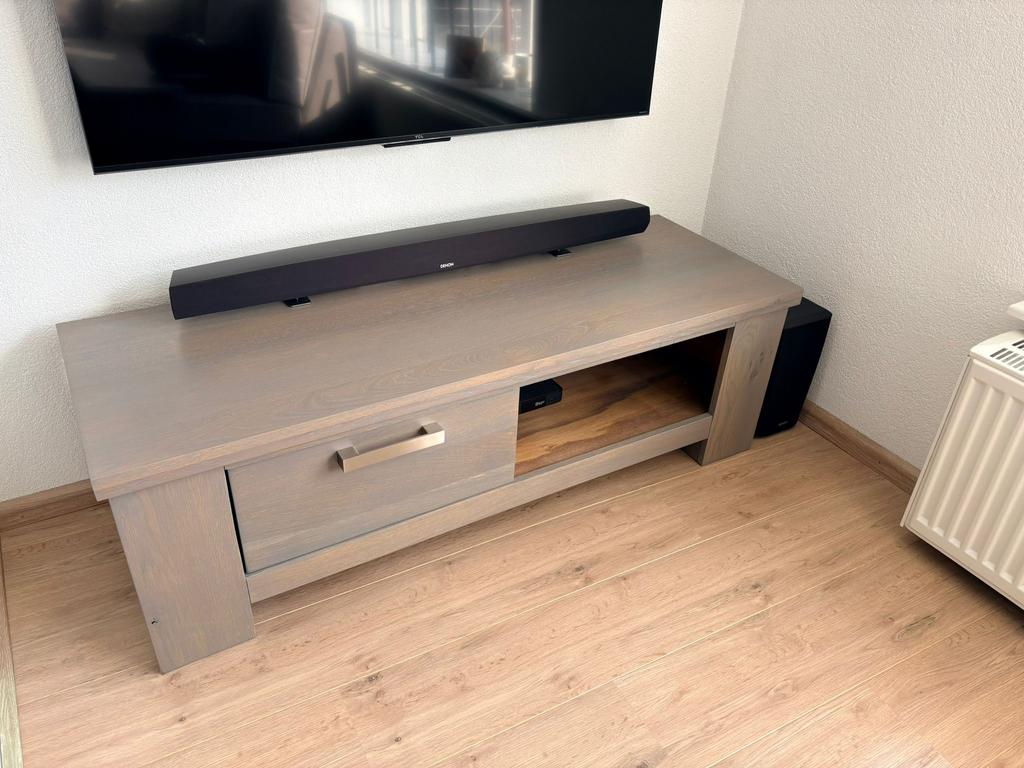 Grijs wash meubels kastje en tafeltje Massief, Vierkant, Zo goed als nieuw, 75 cm of meer, Hout