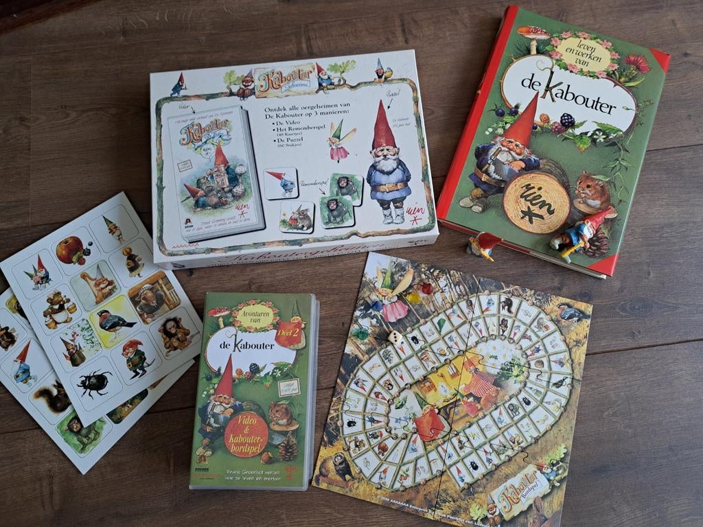 David Kabouter Rien Poortvliet boek puzzel spel zie beschr, Verzamelen, Ophalen of Verzenden, Gebruikt