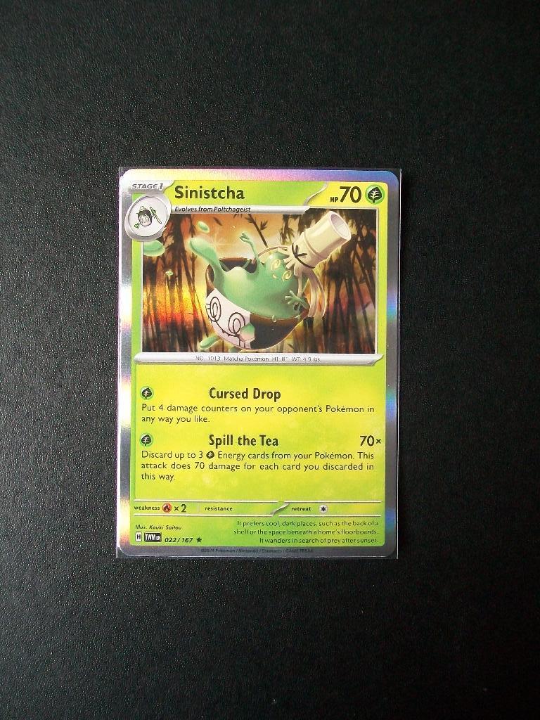 9839. Nieuwe Pokemon Kaart holo rare SINISTCHA HP 70 022/167, Verzenden, Nieuw, Losse kaart, Foil