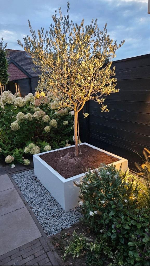 witte grote plantenbakken (bloembakken) op maat gemaakt, Tuin en Terras, Ophalen of Verzenden, Zo goed als nieuw