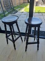 Set van 2 Houten Barkrukken, Ophalen, Gebruikt, Met voetsteun, 60 tot 90 cm