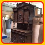 062 Antieke kast met deuren houtsnijwerk  en laden, Antiek en Kunst, Antiek | Meubels | Kasten, Ophalen