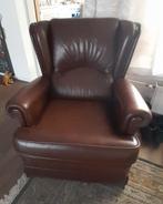 FAUTEUIL ECHT RUNDSLEER ALS NIEUW, Huis en Inrichting, Fauteuils, Ophalen, Zo goed als nieuw, 75 tot 100 cm, Leer
