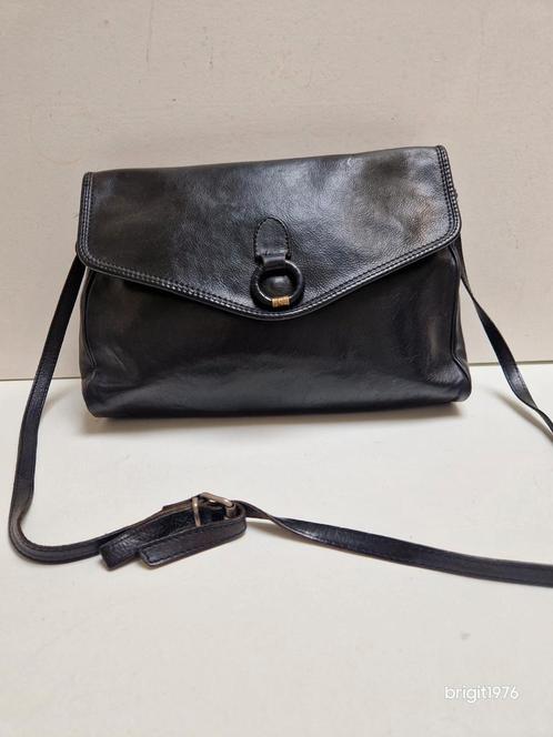 Zwart leren tas La Moda design, Sieraden, Tassen en Uiterlijk, Tassen | Schoudertassen, Gebruikt, Overige merken, Zwart, Leer