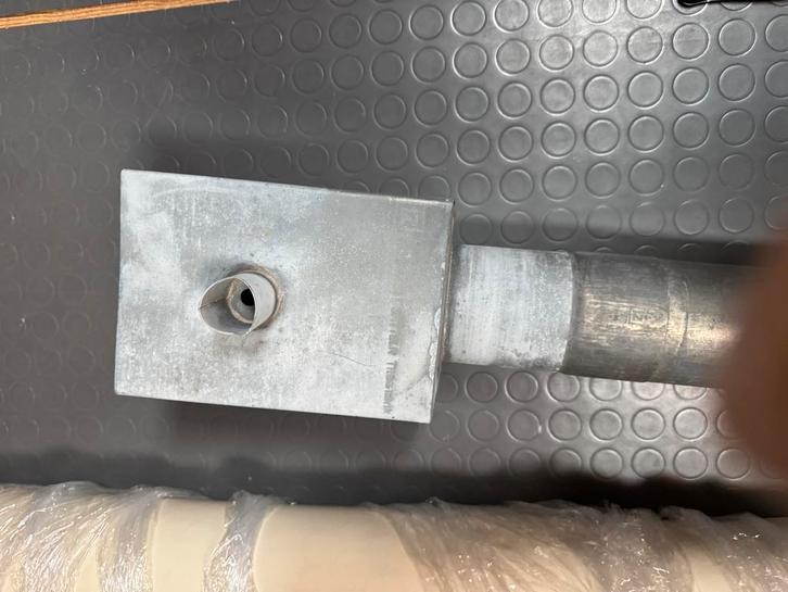 Zinken regenpijp met vierkante vergaarbak, Doe-het-zelf en Verbouw, Buizen en Afvoer, Nieuw, Rechte buis, Zink, Minder dan 2 meter