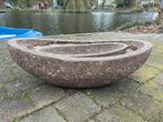 Set van 2 bruine mooie ovale plantenschalen Polystone, Tuin en Terras, Bloembakken en Plantenbakken, Ophalen, Overige materialen