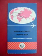 KLM North Atlantic Route Map., Verzamelen, Luchtvaart en Vliegtuigspotten, Nieuw, Ophalen of Verzenden, Kaart, Foto of Prent