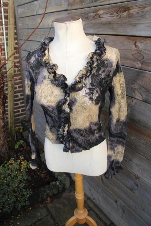 Blouse blauw/ beige Watcher mt Xl transparant Vaste prijs, Kleding | Dames, Blouses en Tunieken, Zo goed als nieuw, Maat 46/48 (XL) of groter