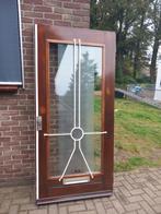 Jaren 30 voordeur met dubbele glas erin, Ophalen, Gebruikt, 80 tot 100 cm, 200 tot 215 cm