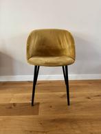 Søstrene Grene 6x fluwelen okergeel/goud eetkamerstoelen, Huis en Inrichting, Stoelen, Ophalen, Gebruikt, Overige kleuren, Mordern