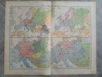 25-26/4 kaarten Europa volken en religie litho uit jaar 1899, Ophalen of Verzenden