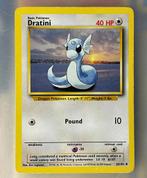Pokémon Kaarten - Dratini 26/102 Base Set LP, Ophalen of Verzenden, Losse kaart, Zo goed als nieuw