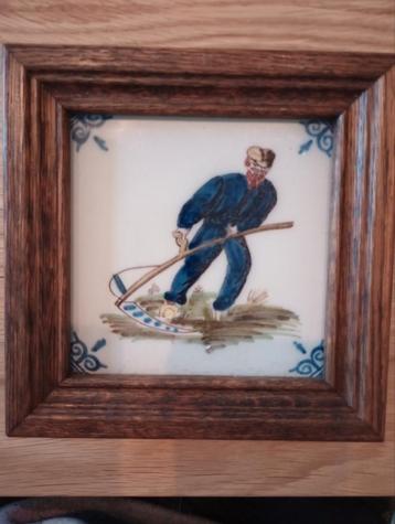 Makkum Tegeltableau met Boer beschikbaar voor biedingen