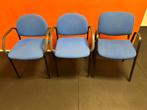 GRATIS kantine stoelen, Ophalen, Gebruikt, Blauw, Drie