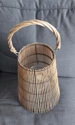 Rieten windlicht, zgan,  33 cm hoog, Huis en Inrichting, Ophalen of Verzenden, Zo goed als nieuw