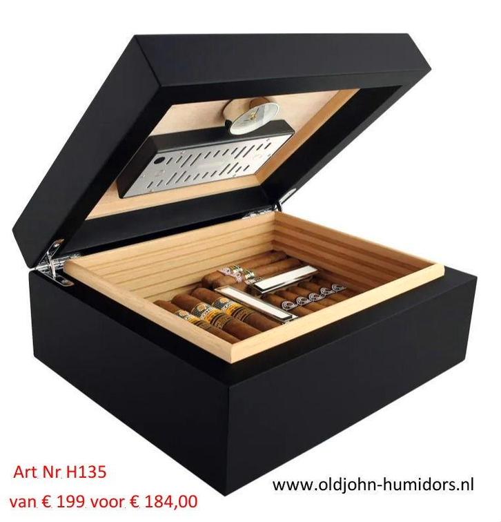 SALE HUMIDOR ADORINI TORINO MEDIUM DELUXE 75 SIGAREN h135, Verzamelen, Rookartikelen, Aanstekers en Luciferdoosjes, Nieuw, Tabaksdoos of Verpakking