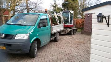 Graafmachine minigraver tuinen uitgraven sloopwerk afvoer beschikbaar voor biedingen