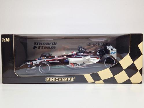 MiniChamps 1:18 J. Verstappen European Minardi Cosworth., Hobby en Vrije tijd, Modelauto's | 1:18, Zo goed als nieuw, Auto, MiniChamps