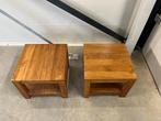 Teak houten (bijzet) tafeltjes, Huis en Inrichting, Tafels | Bijzettafels, Ophalen, Minder dan 45 cm, Minder dan 55 cm, Vierkant