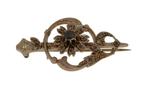 Antieke 14k gouden roos diamanten pijl vormige broche fraai, Sieraden, Tassen en Uiterlijk, Antieke sieraden, Ophalen of Verzenden