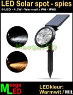 Led Solar tuinspot grondspot wandspot buitenspot 9LED W/WW, Nieuw, Plafondspot of Wandspot, Led, Kunststof