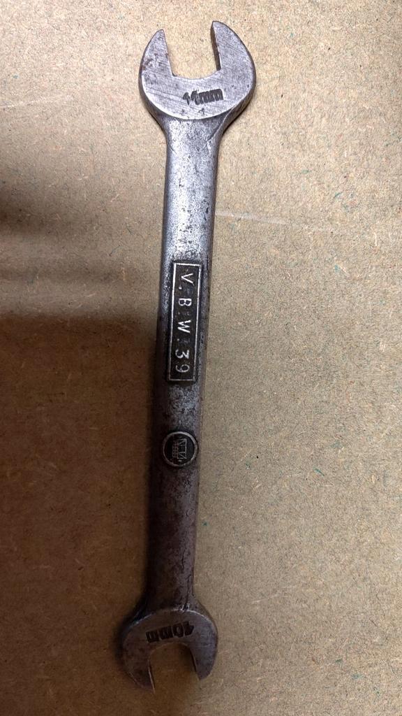 Oude Steeksleutel 10-11 VBW 1939 - Vintage Gereedschap, Verzamelen, Militaria | Tweede Wereldoorlog, Ophalen of Verzenden