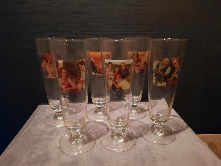 NIEUW complete schilderijen set van 6 bierglazen heineken, Verzamelen, Biermerken, Nieuw, Glas of Glazen, Heineken, Ophalen