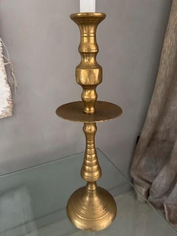 Grote zware koperen kandelaar Marrakech Boho Ibiza Tópstuk beschikbaar voor biedingen