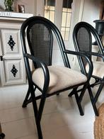 Eetkamerstoelen vintage bamboe rotan, Huis en Inrichting, Stoelen, Ophalen, Vintage manou bamboe rotan, Zwart, Riet of Rotan