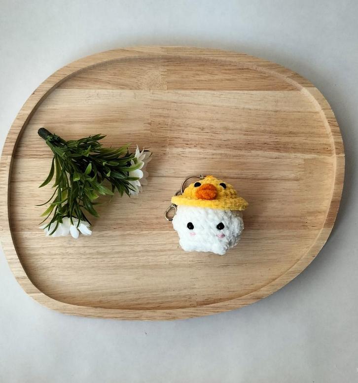 Gloednieuw handgehaakte eenden sleutelhanger, Verzamelen, Sleutelhangers, Nieuw, Knuffel of Figuurtje, Ophalen of Verzenden