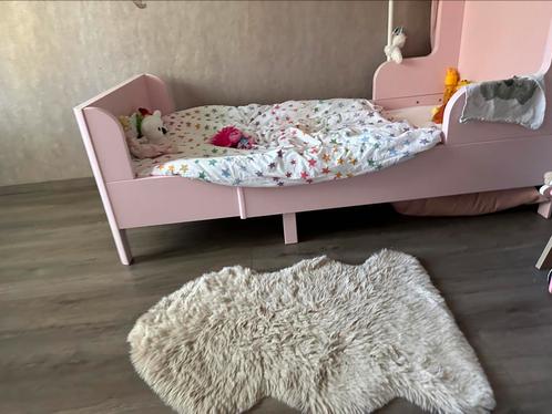 Roze busunge meegroei bed., Kinderen en Baby's, Kinderkamer | Bedden, Gebruikt, 180 cm of meer, 70 tot 85 cm, Lattenbodem, Ophalen