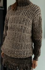 Zelfgesponnen en gebreide trui van schapenwol, Kleding | Dames, Truien en Vesten, Ophalen, Zo goed als nieuw, Maat 38/40 (M), Grijs