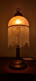 Sfeervolle tafellamp met kraaltjes 42 cm. hoog, Ophalen, Zo goed als nieuw, Glas, Minder dan 50 cm