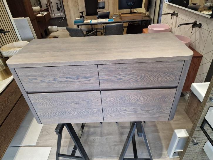 Son 120! Massief Eiken Houten badmeubel ronde hoeken waskom!, Huis en Inrichting, Badkamer | Badkamermeubels, Nieuw, Wastafelkast