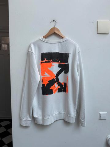 Off-White sweatshirt – wit – oranje/zwart print – maat XXL beschikbaar voor biedingen