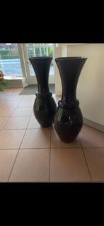 4 Vazen: 2 Groot, 2 Middel - Ideaal voor Etalage, Huis en Inrichting, Woonaccessoires | Vazen, Gebruikt, Zwart, Ophalen of Verzenden