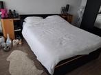 Compleet bed 160x200cm, Zwart, Zwart, Tweepersoons, Ophalen of Verzenden