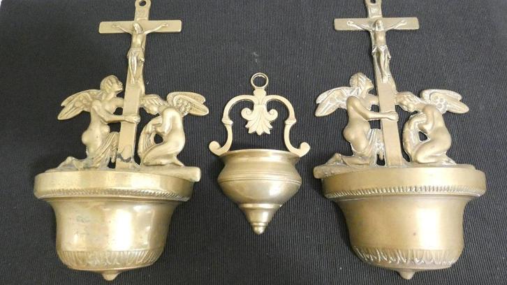 brons of messing wijwaterbakjes [1329], Antiek en Kunst, Antiek | Religie, Ophalen