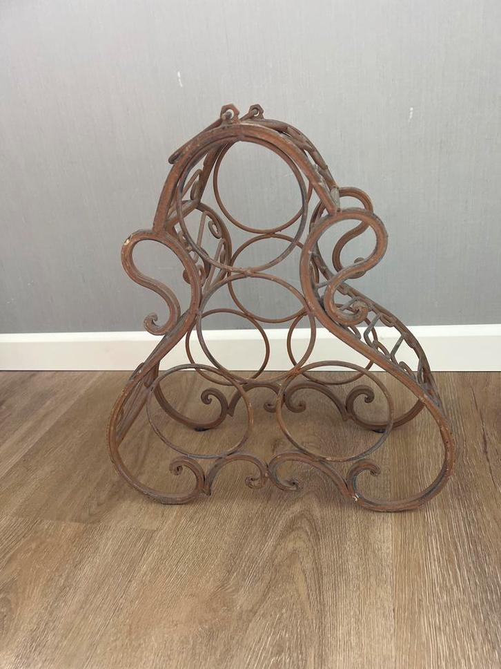Vintage IJzeren Wijnrek, Huis en Inrichting, Woonaccessoires | Wijnrekken, Gebruikt, Minder dan 50 cm, Metaal, Minder dan 5 flessen