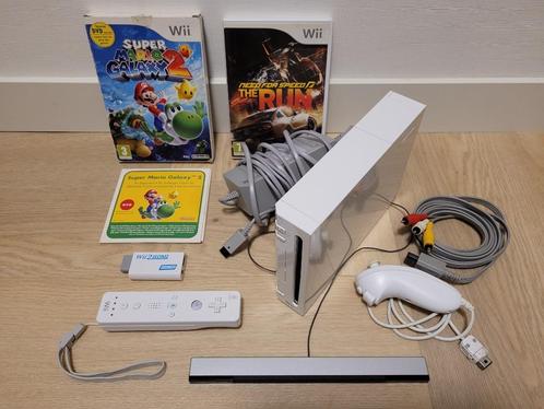 Nintendo Wii met 2 Spellen, Spelcomputers en Games, Spelcomputers | Nintendo Wii, Gebruikt, Met 1 controller, Met games, Ophalen
