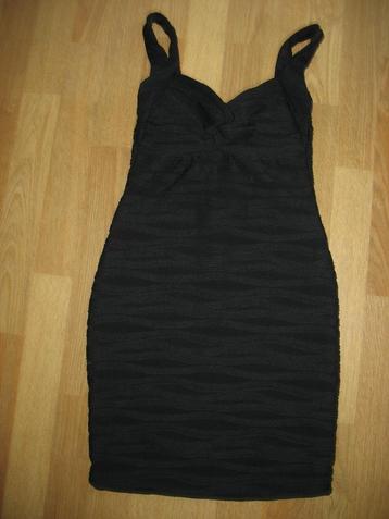 Jane Norman Zwart Stretchy Mini Jurkje Maat 36 Vintage beschikbaar voor biedingen