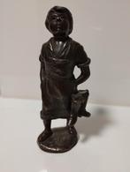 Antiek bronzen beeldje H. Eichberg "mädchen mit stiefeln", Ophalen of Verzenden