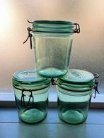 Brocante Franse weckpotten groen glas 750 ML Solidex, Antiek en Kunst, Antiek | Glas en Kristal, Ophalen of Verzenden