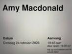 2 tickets Amy Macdonald 24 feb Tivoli Utrecht, Tickets en Kaartjes, Twee personen, Februari